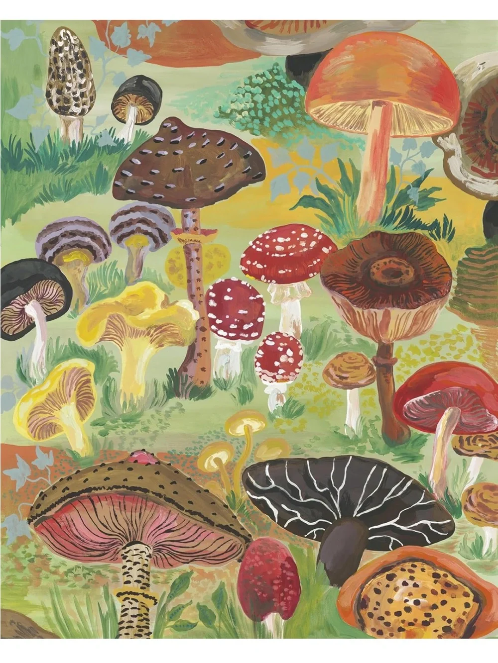 Nathaniel Lété 'Mushrooms' 1000-Piece Puzzle - Colorful Mushroom Illustration